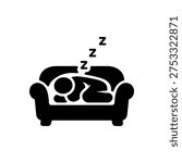 Deep Couch Nap Slumber Icon Isolated On White Background