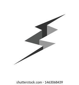 Deep crack on the ground clipart, thunder shape crack vector illustration.