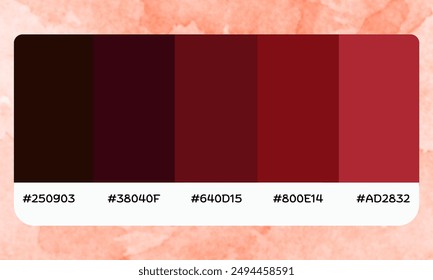 Deep Crimson Five-Color Palette Inspiration, Vector illustration for your graphic design