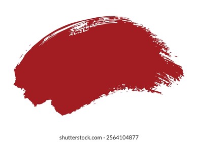 Deep crimson paint stroke on white background