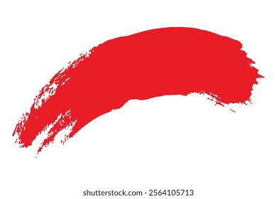 Deep crimson paint stroke on white background