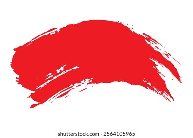 Deep crimson paint stroke on white background