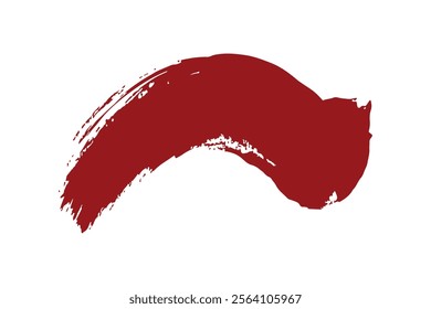 Deep crimson paint stroke on white background