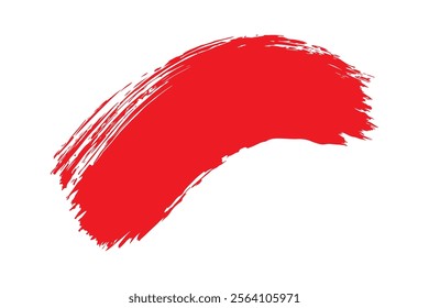 Deep crimson paint stroke on white background