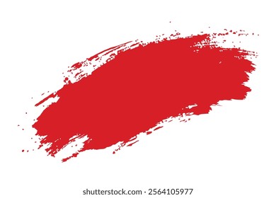 Deep crimson paint stroke on white background