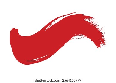 Deep crimson paint stroke on white background