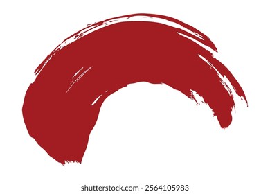 Deep crimson paint stroke on white background