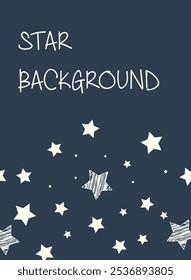 A deep dark blue vector background with a pattern of soft light stars, creating a starry sky effect. The background has space for text, making it a versatile design solution.