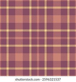 Deep Dark Mauve Seamless Tartan with Pale Brownish Pink accents Fabric Design