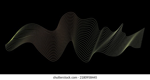 Deep data as part of big data. Point wave ui hud. Glow green in the dark