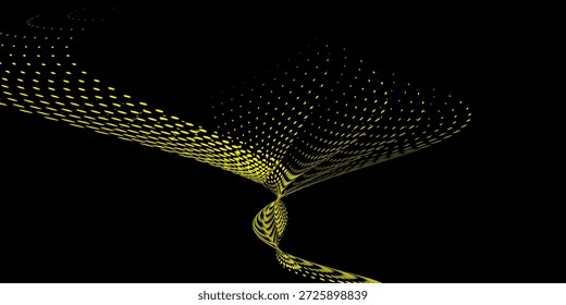 Dados profundos como parte do big data. Iui hud da onda pontual. Verde brilhante no escuro.

