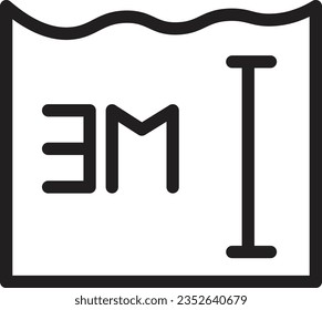 Icono de contorno de los indicadores de buceo profundo