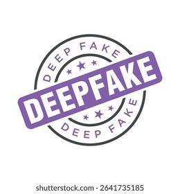 Deep Fake Letter Rubber Stamp Vector Design Template