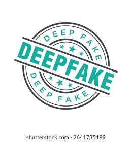 Deep Fake Letter Rubber Stamp Vector Design Template