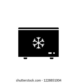 Deep Freezer Silhouette Icon. Clipart Image Isolated On White Background