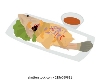 Deep Fried Sea Bass with Fish Sauce
