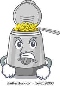 Deep fryer cartoon character style having angry face