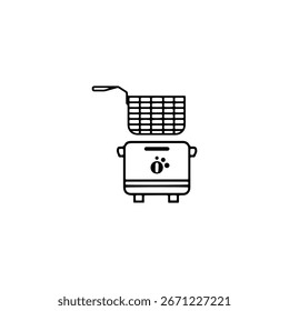 Deep Fryer icon flat vector design.