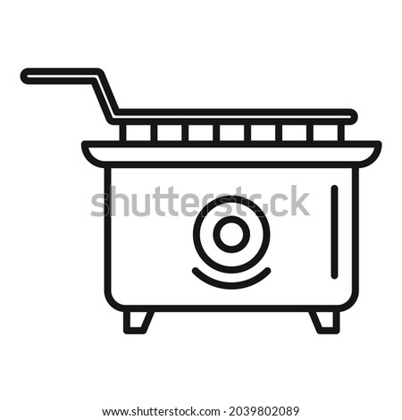 Deep fryer icon outline vector. Fry basket. Electric machine