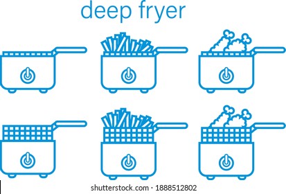 deep fryer icon.Deep Fryer Vector Art Illustration