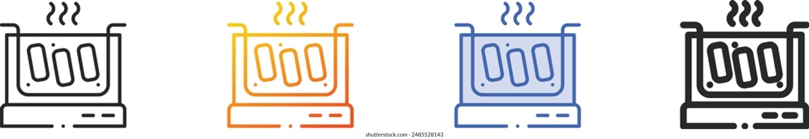 deep fryer icon.Thin Linear, Gradient, Blue Stroke and bold Style Design Isolated On White Background