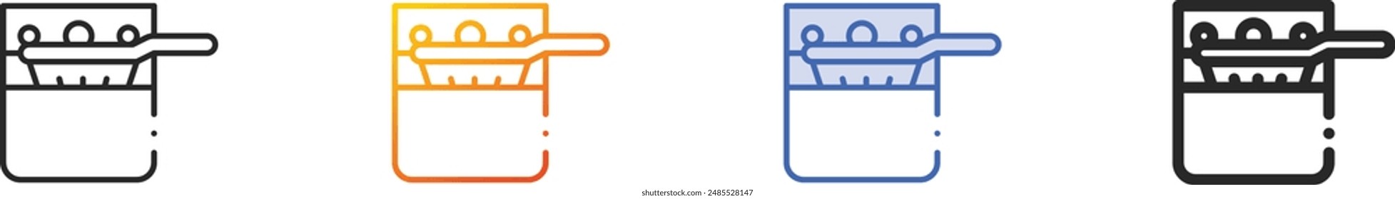 deep fryer icon.Thin Linear, Gradient, Blue Stroke and bold Style Design Isolated On White Background