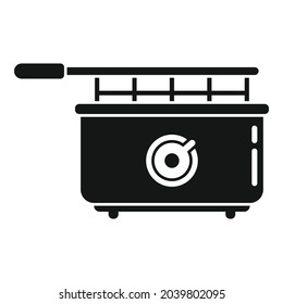 Deep fryer kit icon simple vector. Fry basket. Oil electric machine