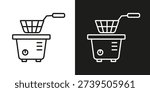Deep Fryer - vector editable line icon.
