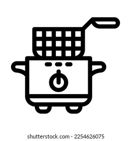 Deep Fryer Vector Line Icon Design