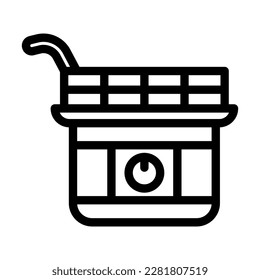 Deep Fryer Vector Line Icon Design