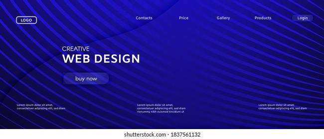 Deep Futuristic Background. Flow Lines Pattern. 3d Wallpaper. Wave Minimal Design. Geometric Graphic Futuristic Background. Fluid Website. Blue Texture. Futuristic Background.