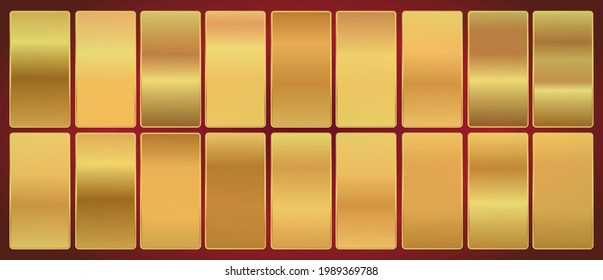Deep Gold Premium Gradient Swatches Palette Set