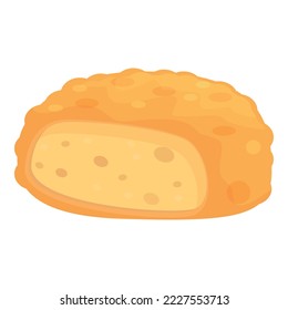 Un vector de caricatura de icono gourmet profundo. Pelota de cocina. Croqueta de queso