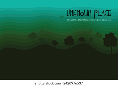 Deep gradient green background, book cover and banner