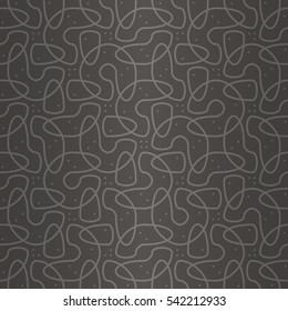 Deep gray decorative seamless pattern in inwrought style. Bright, graphic design for ads, game, curtain or other purpose. Complex mosaic repeatable backdrop.
