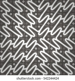 Deep gray fancy seamless pattern in lace style. Bright, graphical design for packing-paper, curtain, surface or other purpose. Tangled mosaic repeatable backdrop. Modern decor. Vector background.