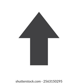 Deep gray upward arrow design flat style. Vector illustration.