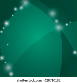 Deep green abstract backgrouns with lights. Vector illustration.