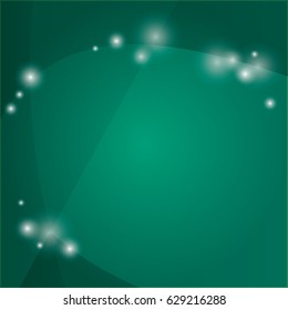 Deep green abstract backgrouns with lights. Vector illustration.