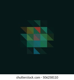 Deep green color Triangle Geometric vector background 