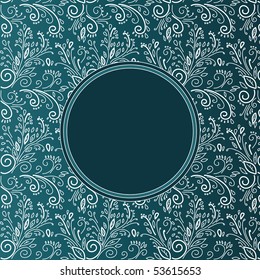 Deep green floral frame