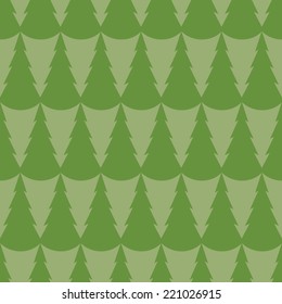 The Deep green forest, seamless vector pattern
