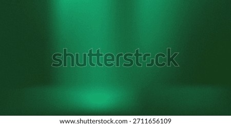 Deep green gradient background, empty studio room illustration