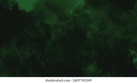 Deep Green Misty Clouds. Moody and Atmospheric Design