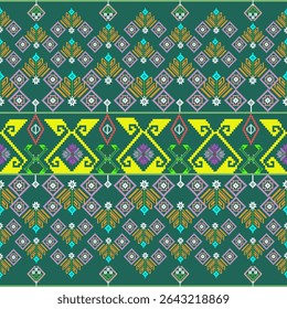 A deep green pixel pattern with mesmerizing rhythm — elegant, modern, and full of mysterious charm.

