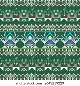 A deep green pixel pattern with mesmerizing rhythm — elegant, modern, and full of mysterious charm.

