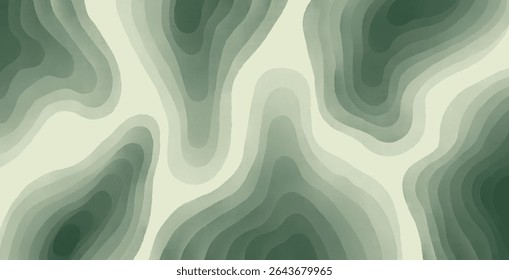 Deep green and turquoise flow pattern with abstract depth. Inspired by natural water formations and plant growth.