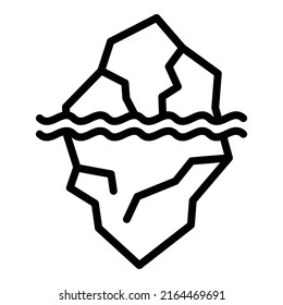 Deep ice berg icon outline vector. Sea mountain. Ocean glacier