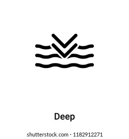 Deep icon vector isolated on white background, logo concept of Deep sign on transparent background, filled black symbol