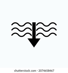 Deep Icon. Water Depth Symbol - Vector.